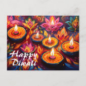 Radikale Festlichkeit: Eine glückliche Diwali-Feie Postkarte (Vorderseite)