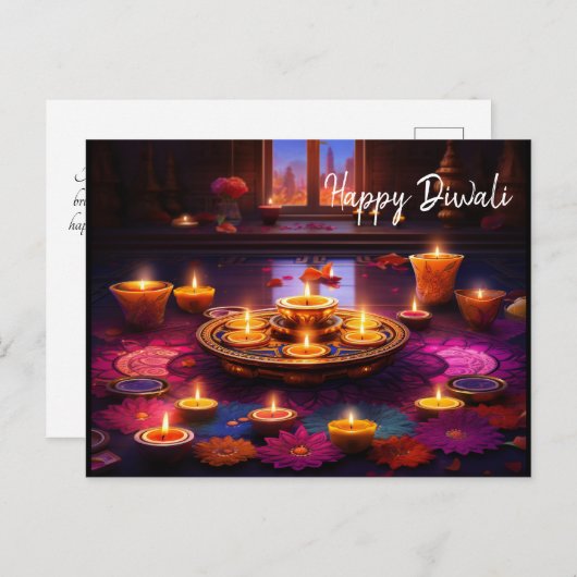 Radikale Festlichkeiten: Eine Diwali-Feier Postkarte (Vorne/Hinten)