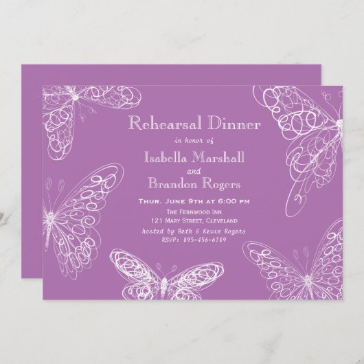 Radikale Orchid Butterfly Probe Abendessen Einladu Einladung (Vorne/Hinten)