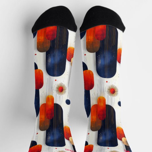 Radikale Sternexplosion Weihnachten mit Rot und Bl Socken (Oben)