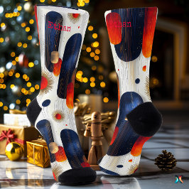 Radikale Sternexplosion Weihnachten mit Rot und Bl Socken