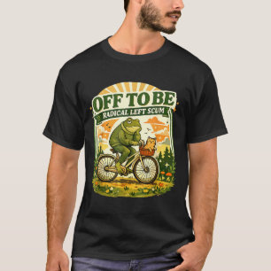 Radikaler linker Abschaum Lustiger Frosch und Katz T-Shirt