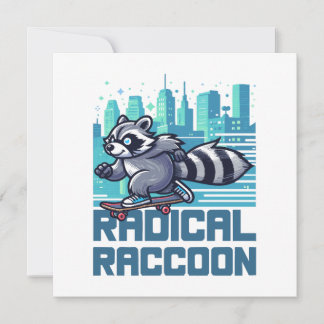 Radikaler Raccoon Urban Skateboarder