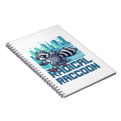 Radikaler Raccoon Urban Skateboarder Notizblock (Rechte Seite)