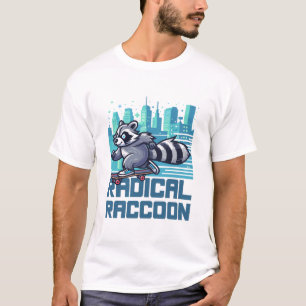 Radikaler Raccoon Urban Skateboarder T-Shirt