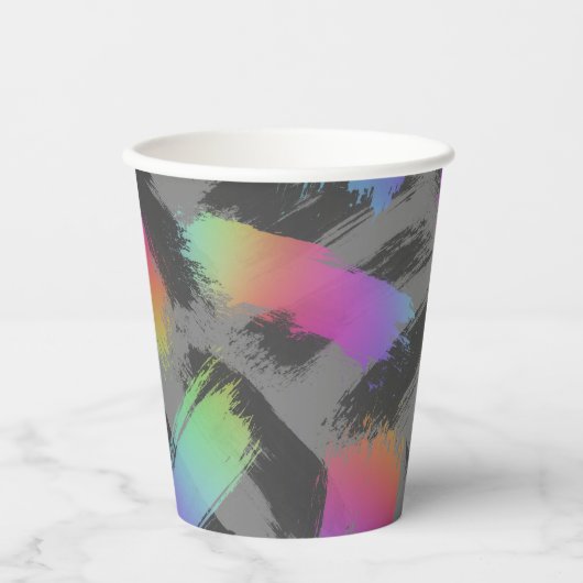 radikaler Retro-Regenbogen :  Pappbecher (Vorderseite)