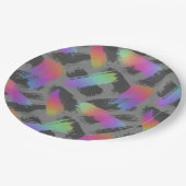 radikaler Retro-Regenbogen: Pappteller (Schrägansicht)