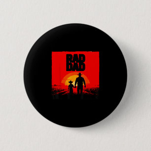 Radikaler Vater und Sohn Bauer Western-Sonnenunter Button