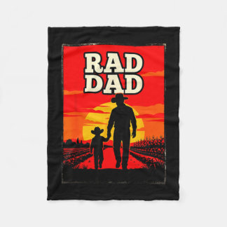 Radikaler Vater und Sohn Bauer Western-Sonnenunter Fleecedecke