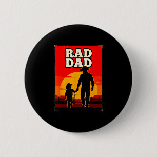 Radikaler Vater und Sohn Rodeo Western Sonnenunter Button