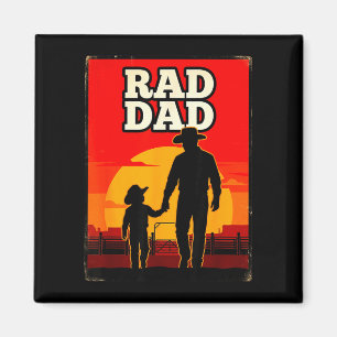Radikaler Vater und Sohn Rodeo Western Sonnenunter Magnet