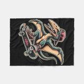 Radikales Skateboarding Pterodactylus Dinosaur Car Fleecedecke (Vorderseite (Horizontal))