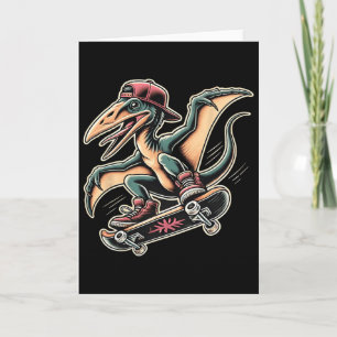 Radikales Skateboarding Pterodactylus Dinosaur Car Karte