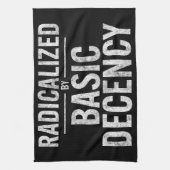 radikalisiert durch Anstand und Funny Geschirrtuch (Vertikal)