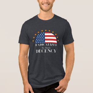 Radikalisiert durch Basic Decallé USA Flag Tri-Blend Shirt