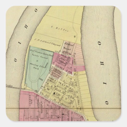 Radinsel Quadratischer Aufkleber (Vorderseite)