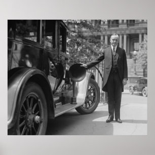 Radio ausgerüstetes antikes Auto, 1920er Poster