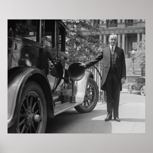 Radio ausgerüstetes antikes Auto, 1920er Poster (Vorne)