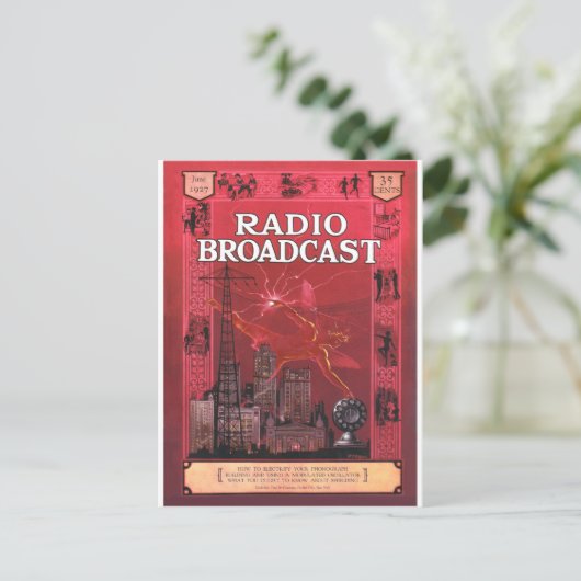 Radio Broadcast-Red Postkarte (Stehend Vorderseite)