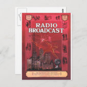Radio Broadcast-Red Postkarte (Vorne/Hinten)