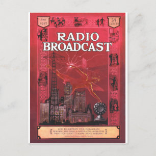 Radio Broadcast-Red Postkarte