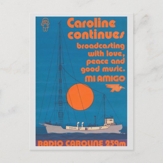 Radio Caroline 259 - Mi Amigo Schiff Postkarte (Vorderseite)