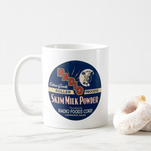 Radio Extra Grade Roller Process Magermilchpulver. Kaffeetasse (Mit Donut)