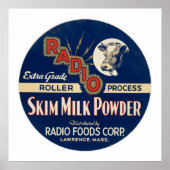 Radio Extra Grade Roller Process Magermilchpulver. Poster (Vorne)