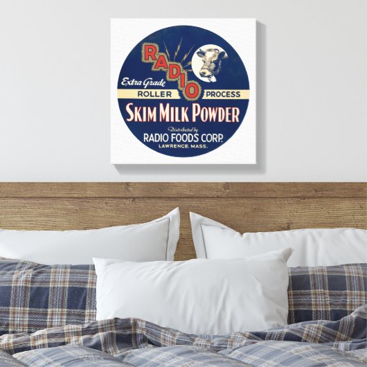 Radio Extra Grade Roller Process Skim Milk Pulver. Leinwanddruck (Insitu (Schlafzimmer))