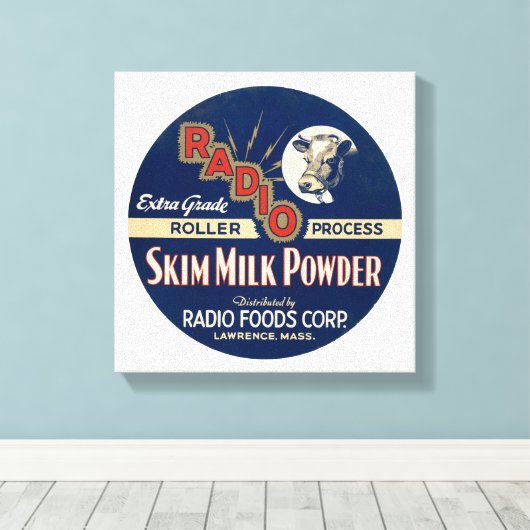 Radio Extra Grade Roller Process Skim Milk Pulver. Leinwanddruck (Insitu (Holzboden))