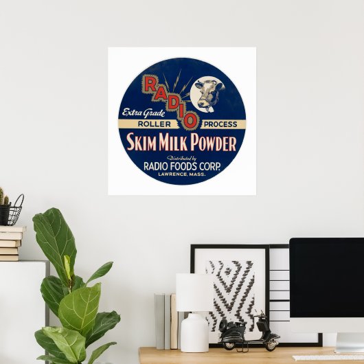 Radio Extra Grade Roller Process Skim Milk Pulver. Poster (Heimbüro)