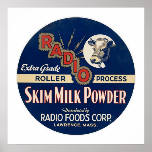 Radio Extra Grade Roller Process Skim Milk Pulver. Poster (Vorne)