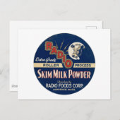 Radio Extra Grade Roller Process Skim Milk Pulver. Postkarte (Vorne/Hinten)