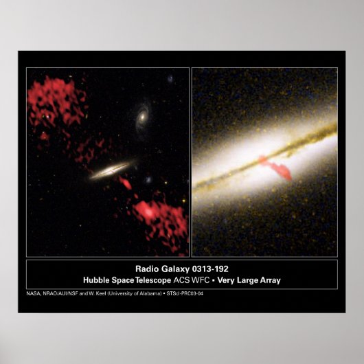 Radio Galaxy 0313192 Hubble Teleskop Poster (Vorne)