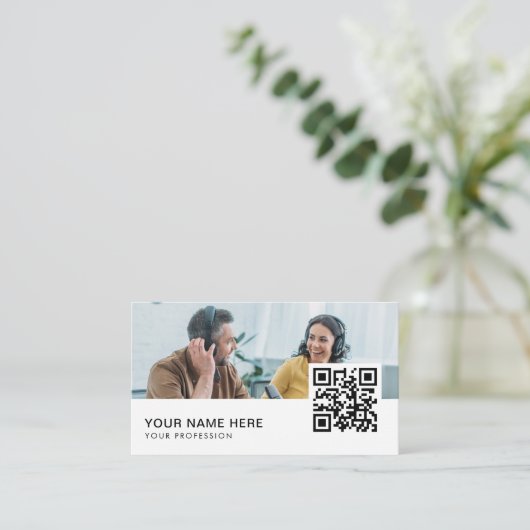 Radio Host QR Code Business Car Visitenkarte (Stehend Vorderseite)
