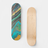 Radio King 3 Türkis Abstrakt Skateboard Deck (Vorderseite)