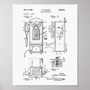 Radio-Konstruktion 1959 Patent Kunst Weißpapier Poster