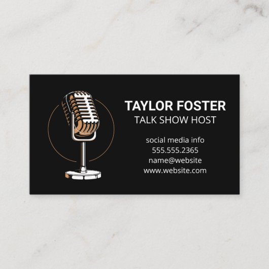 Radio Mic | Talk Show Host Business Card Visitenkarte (Vorderseite)
