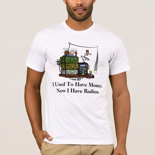 Radio-nicht Geld-lustiger Schinken-Radio-T - Shirt (Vorderseite)