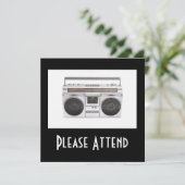 Radio Old School Boombox Einladung (Stehend Vorderseite)