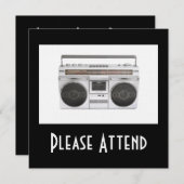 Radio Old School Boombox Einladung (Vorne/Hinten)