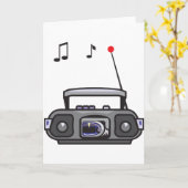 Radio Playing Music Grußkarten Karte (Gelbe Blume)