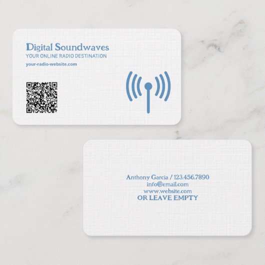 Radio QR Code Visitenkarte (Vorne/Hinten)