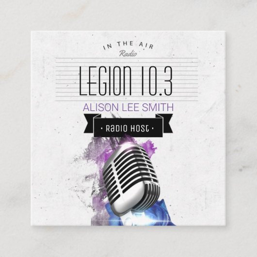 Radio / Radio Host / Podcast / Sänger Quadratische Visitenkarte (Vorderseite)