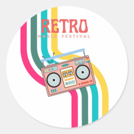 Radio Retro Runder Aufkleber