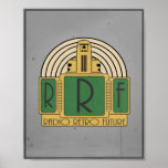 Radio Retrofuture Arte Deco Logo Poster<br><div class="desc">Logo of the Radio Retrofuture channel on Youtube,  at the request of the creator's patrons, 
For more information www.radioretrofuture.com</div>