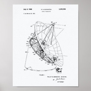 Radio Telescope 1968 Weißbuch über Patentkunst Poster
