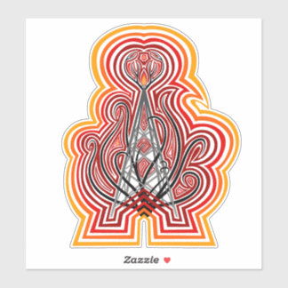 Radio Tower Graphic Ripples Aufkleber