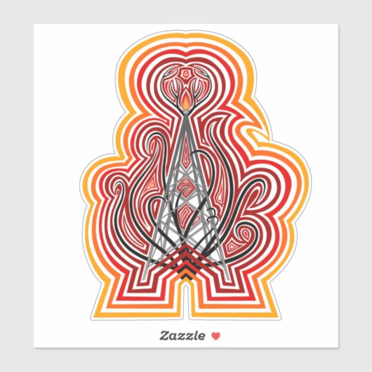 Radio Tower Graphic Ripples Aufkleber (Blatt)