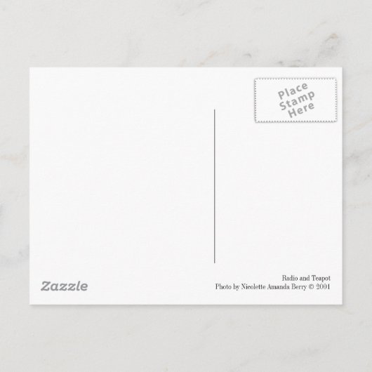 Radio und Teekanne Postkarte (Rückseite)